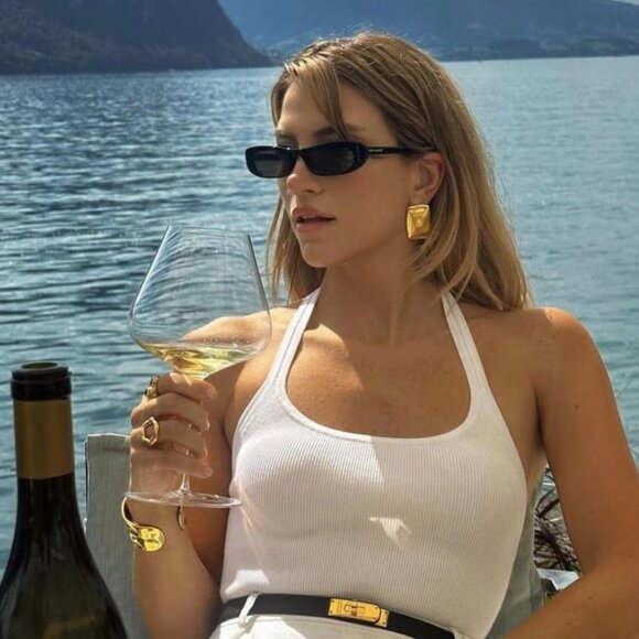 Saint Laurent SL557 SHADE 001 Oval Sunglasses - Black - Picture 1 of 10